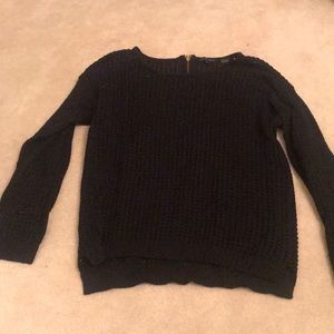 Zipper back, sheer sweater